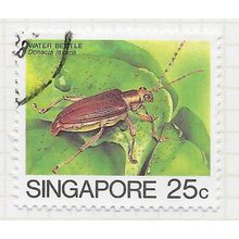 SINGAPORE 1985 INSECTS WATER BEETLE 25c USED