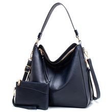 Women Fashion Shoulder Designer Purses and Handbags Two Piece Blue
