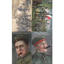 German Army Smoking Wangen Ering Frontline 4x ALL Sent From Soldier Postcard s