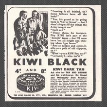 KIWI BOOT POLISH :- Post War Original WWII Vintage 1946 Magazine Advert