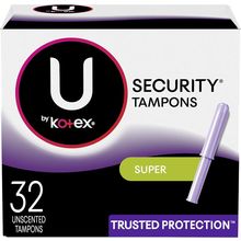 U by Kotex Security Tampons, Super Absorbency, Unscented, 32 Count