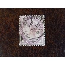 1881 GB Queen Victoria SG172 1d lilac fine used stamp Shrewsbury Dec 16 1895