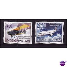 YUGOSLAVIA 2003 CIVILIAN AIRCRAFT SET 2 VALS U/M MINT