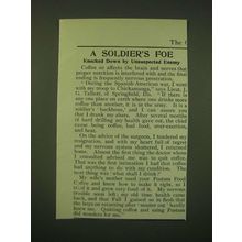 1902 Postum Food Coffee Ad - A soldier's foe knocked down by unsuspected enemy
