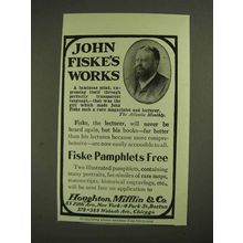 1903 Houghton, Mifflin & Co. Ad - John Fiske's Works
