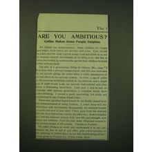 1902 Postum Food Coffee Ad - Are you ambitious?