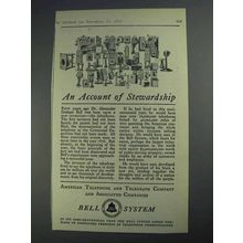 1925 Bell Telelphone Ad - An Account of Stewardship