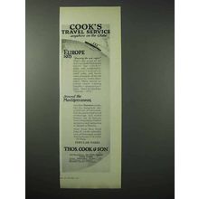 1923 Thos. Cook & Son Cruise Ad - Travel Service