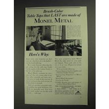 1936 International Nickel Monel Metal Ad - Brush-Color
