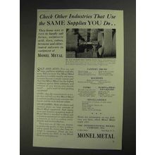 1936 International Nickel Monel Metal Ad - Supplies