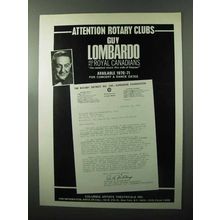 1970 Columbia Artists Theatricals Ad - Guy Lombardo