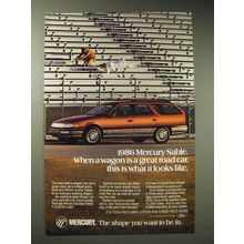 1986 Mercury Sable Wagon Ad - A Great Road Car