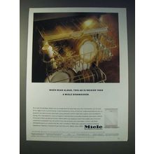 1989 Miele Dishwashers Ad - When read aloud, this ad is noisier than a Miele