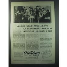 1930 Air-way Electric Appliance Sanitary System Ad - Grateful women praise