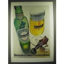 1974 Heineken Beer Ad - Heineken tastes tremendous