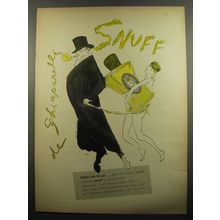 1951 Schiaparelli Snuff Cologne Ad - Flatter his he-go