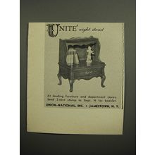 1952 Union-National Unite Night Stand Advertisement