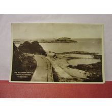 THE BATHING POOLS, CASTLE CORNET, GUERNSEY. used postcard RP 1938 pm #