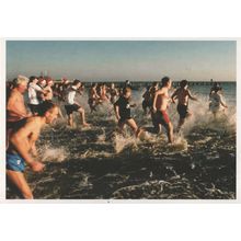 Lowestoft Christmas Day Swimmers Parade Suffolk Postcard