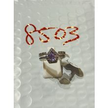 NWT Ring Bomb Party Sz9 RBP Purple Pentagon Rhodium P Band Costume Jewelry