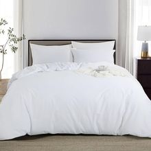 HOMBYS Breathable Waterproof Duvet Cover, Reversible White Queen Size Waterproof