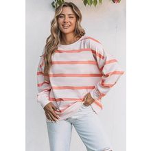 Stripe Striped Drop Shoulder Pullover Sweatshirt