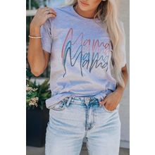 Gray Letter Mama Quadruple Shadows Graphic Tee