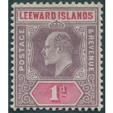 Leeward Islands 1902 1d. dull purple & carmine SG21 unused