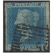 1841 SG14 2d Blue 3 Large, 1 Close Margins Fine Used Scottish Roller Cancel "HL"