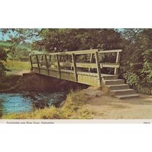River Dove Derby Footbridge Bridge 1970s Derbyshire Postcard