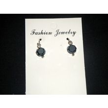 Small black octagon earrings petite adult or child sterling silver ear hook