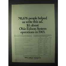1966 Ohio Edison Ad - 741,676 People Helped Write Ad