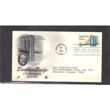 FDC Art Craft 2041 20c Brooklyn Bridge (Cachet-Typed/A) CV42729