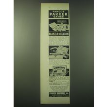 1948 Parker Brothers Games Ad - Make-a-Million, Monopoly, Camelot