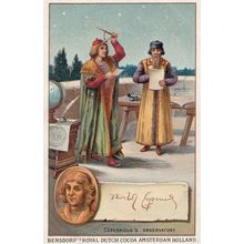 Copernicus Astronomer Printed Signed Bendorps Cocoa Postcard Antique Trade Card