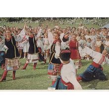 Welsh Folk Morris Dancing 1970s Postcard
