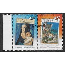 AUS 2007 (SE~TE PAIR) 45c 'CHRISTMAS' (C.T.O) FINE USED (EBID76-512)