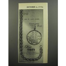 1956 Olga Tritt Jewelry Advertisement - Bracelet, Chinese Symbol
