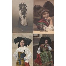 Elsasserin Alscaienne German 4x Old Fashion Costume Postcard s