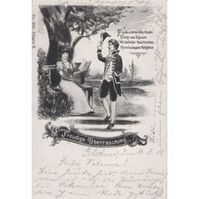 Freudige Uberraschung German Old Postcard