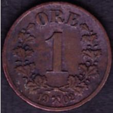 1902 Norway 1 Ore Coin