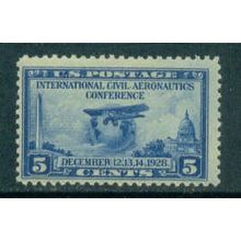 650 5c Globe and Airplane Just Clears MNH T0095