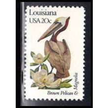 1970A 20c Birds/Flowers of Louisiana Fine MNH Dry Gum V2908