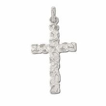 Sterling Silver Nugget Cross Pendant