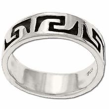 Sterling Silver Etched Tribal Rings Band