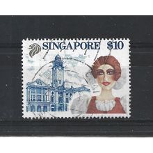 Singapore.SG636 $10 Ballet dancer and Victoria Memorial Hall.Fine Used.Jul25