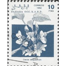 WESTERN SAHARA, FLOWER, Judas Tree, blue 1992, 10pta