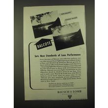 1947 Bausch & Lomb Balcote Lenses Ad - New Standards of Lens Performance