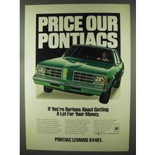 1978 Pontiac LeMans Ad - Price Our Pontiacs