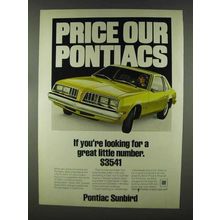 1978 Pontiac Sunbird Ad - Price Our Pontiacs